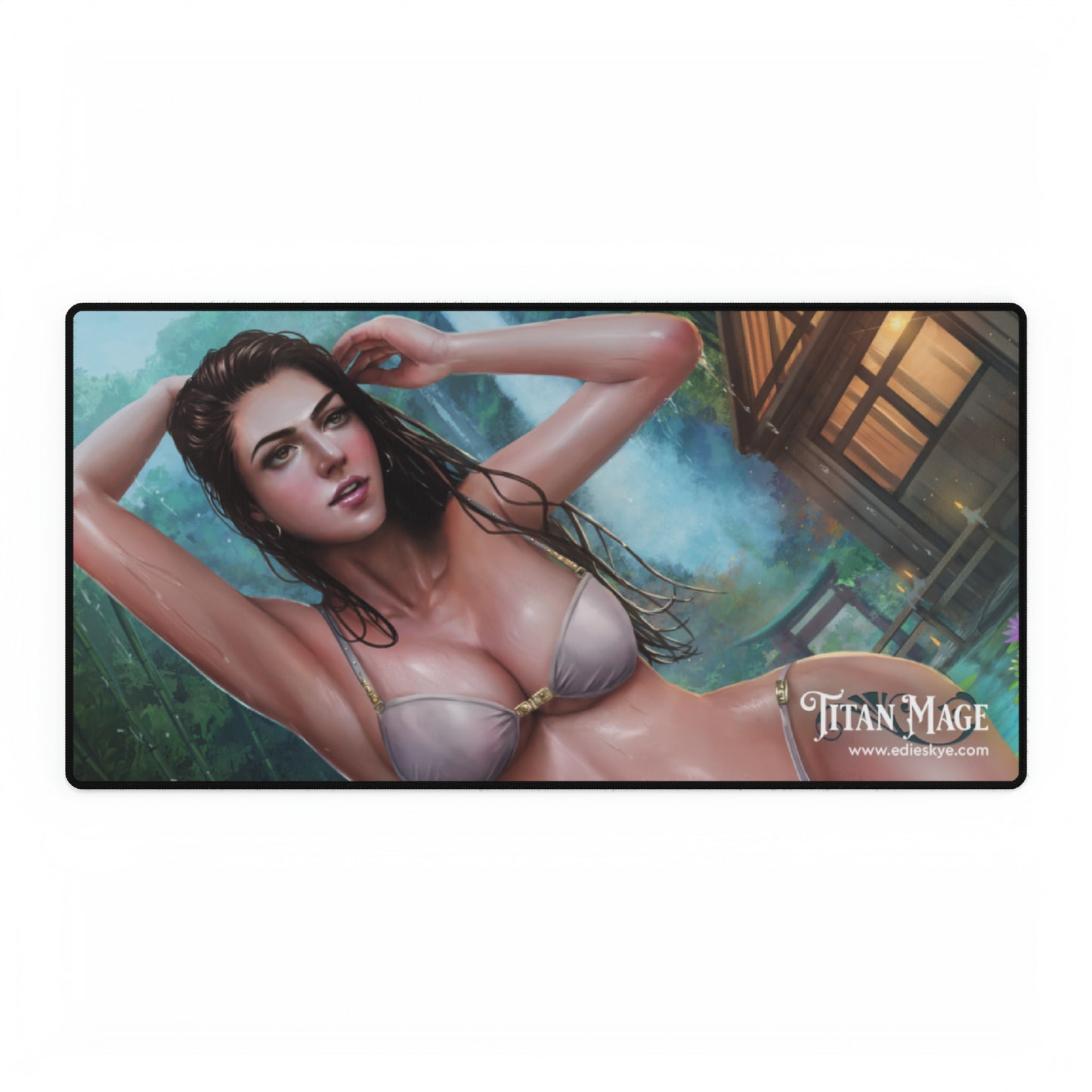 DESK MAT: The Hot Springs Episode (Titan Mage Side Quests #1) Cover Art - BIKINI VARIANT