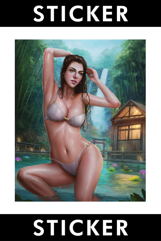 VINYL STICKER: The Hot Springs Episode (Titan Mage Side Quests #1) BIKINI VARIANT Front Cover Art