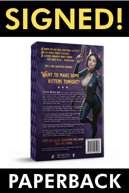 SIGNED PRINT: Catgirls from Outer Space PAPERBACK (Gold Foil & Painted Edges Premium Edition)
