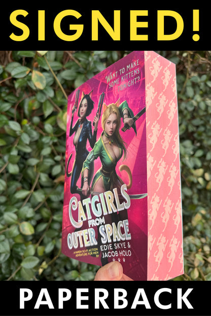 PRINT: Catgirls from Outer Space SIGNED PAPERBACK (Iridescent Foil & Painted Edges Premium Edition) (Copy)