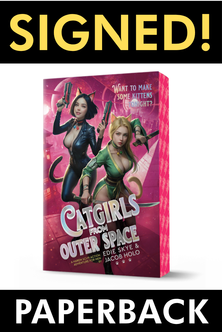 SIGNED PRINT: Catgirls from Outer Space (Paperback - Iridescent Foil & Painted Edges Premium Edition)