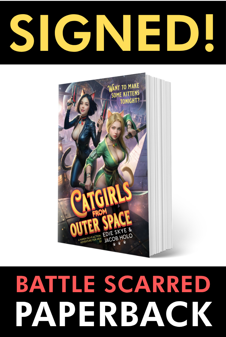 SIGNED PRINT [BATTLE SCARRED]: Catgirls from Outer Space (Paperback)