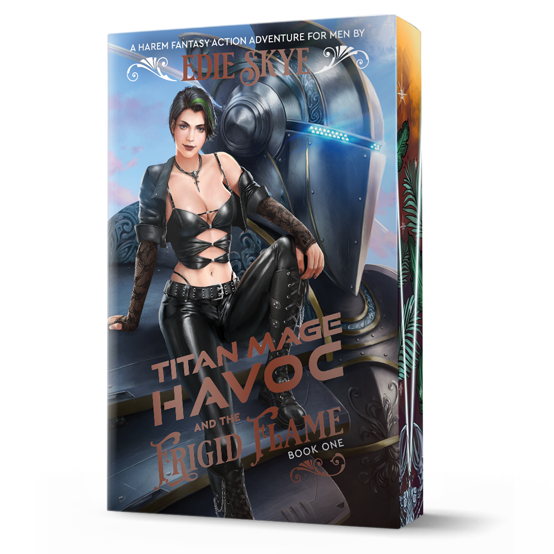 SIGNED PRINT: Titan Mage Havoc and the Frigid Flame PAPERBACK - Sanja Grimes Variant (Gold Iridescent Foil & Painted Edges Special Edition)