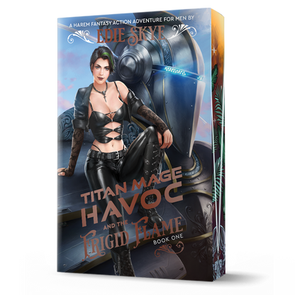 SIGNED PRINT: Titan Mage Havoc and the Frigid Flame PAPERBACK - Sanja Grimes Variant (Gold Iridescent Foil & Painted Edges Special Edition)
