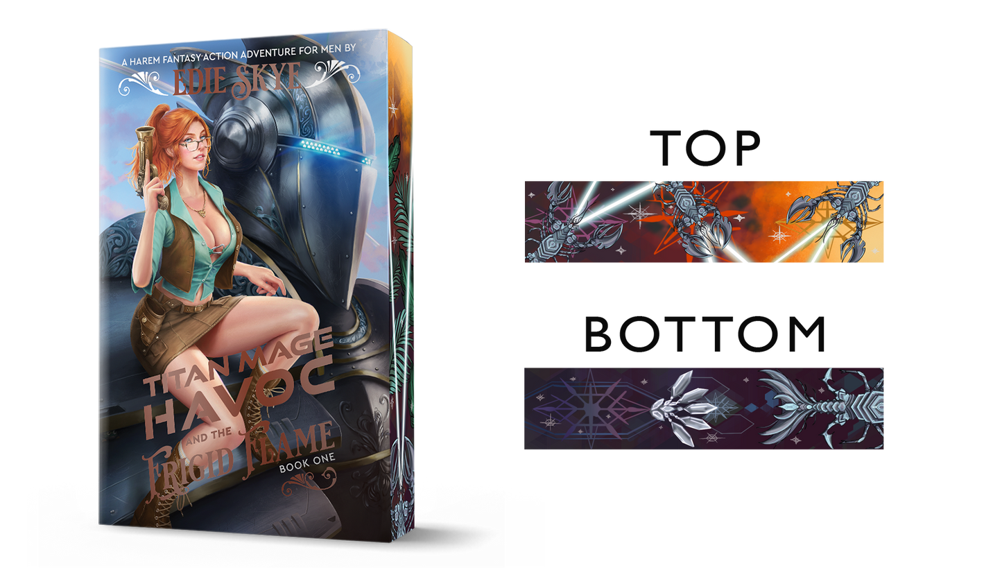 SIGNED PRINT: Titan Mage Havoc and the Frigid Flame PAPERBACK - Mery Arkady Variant (Gold Iridescent Foil & Painted Edges Special Edition )