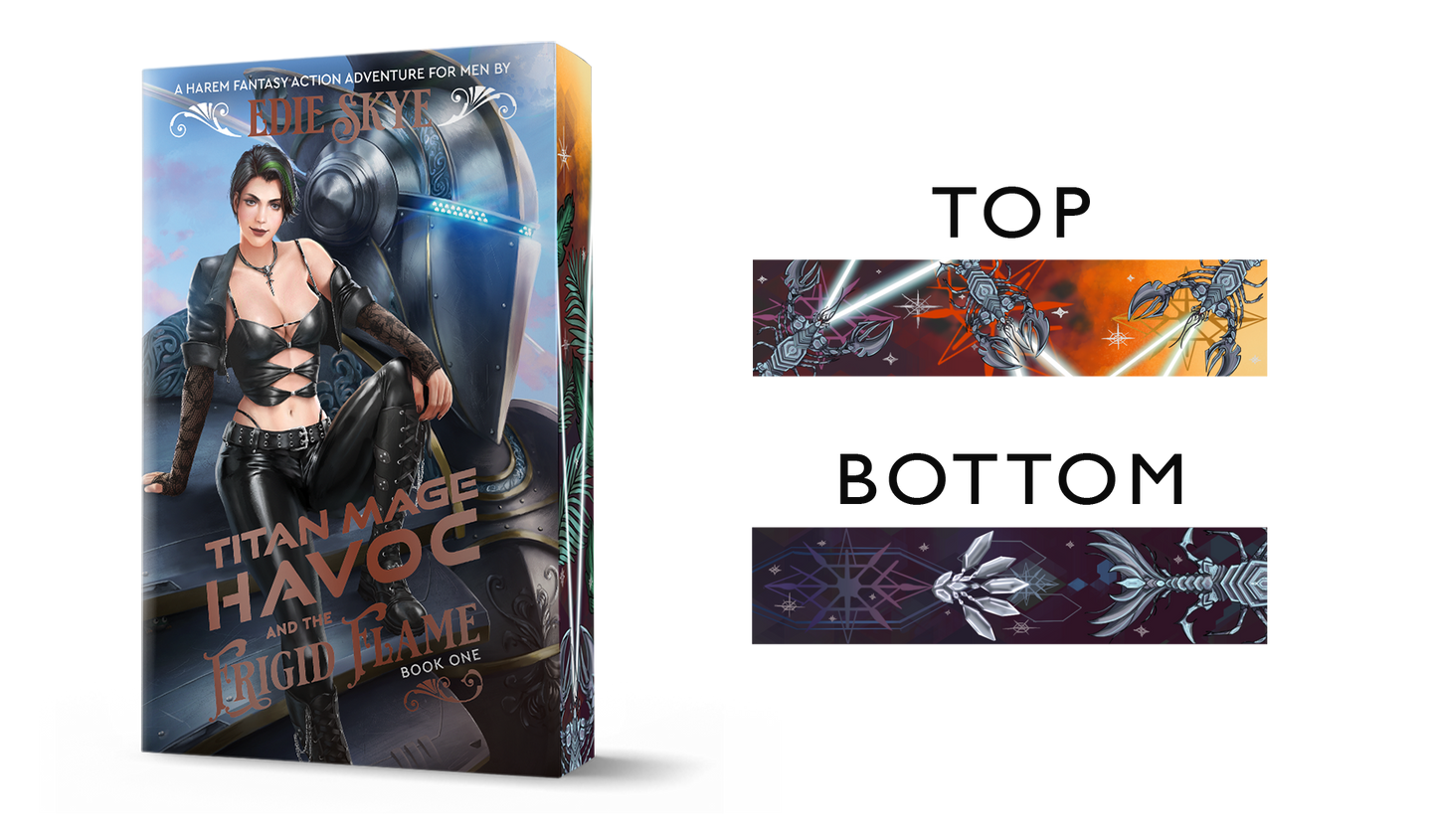 SIGNED PRINT: Titan Mage Havoc and the Frigid Flame PAPERBACK - Sanja Grimes Variant (Gold Iridescent Foil & Painted Edges Special Edition)