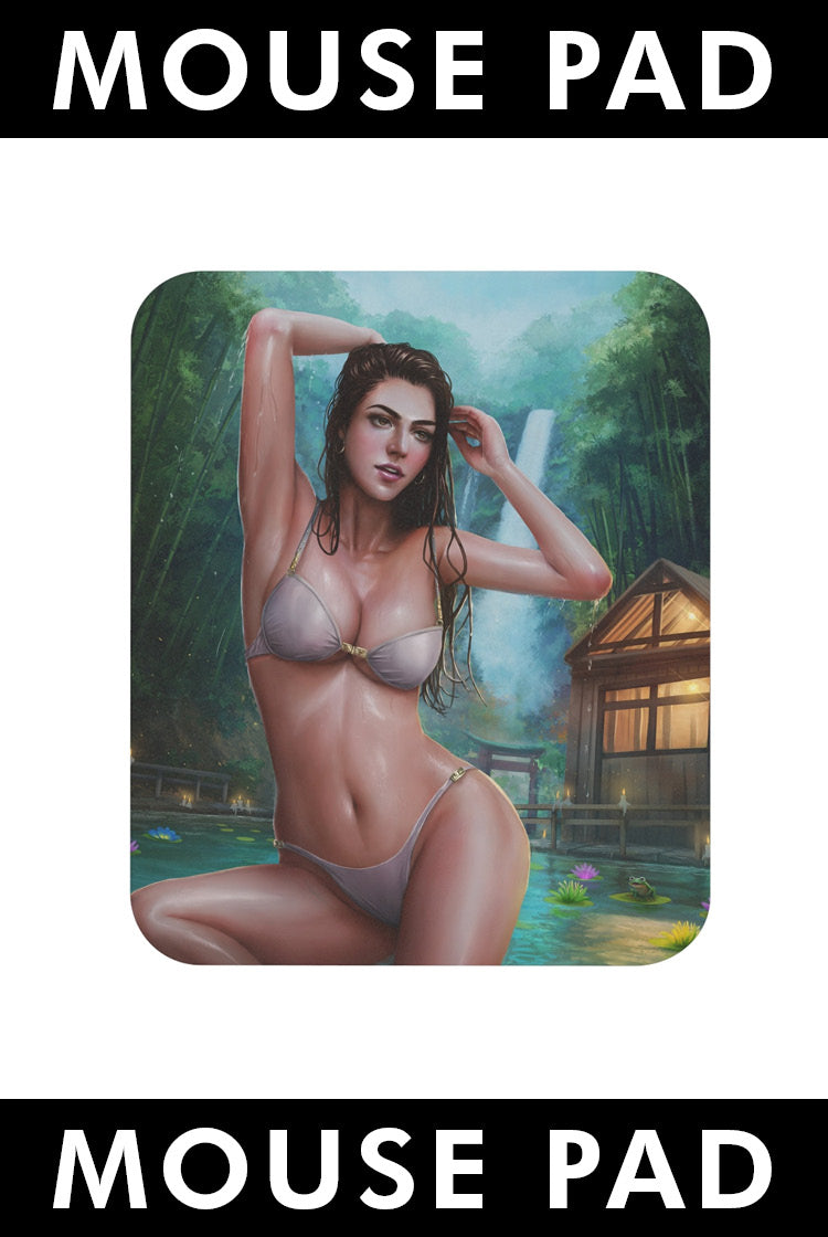MOUSE PAD: The Hot Springs Episode (Titan Mage Side Quests #1) Cover Art - BIKINI VARIANT